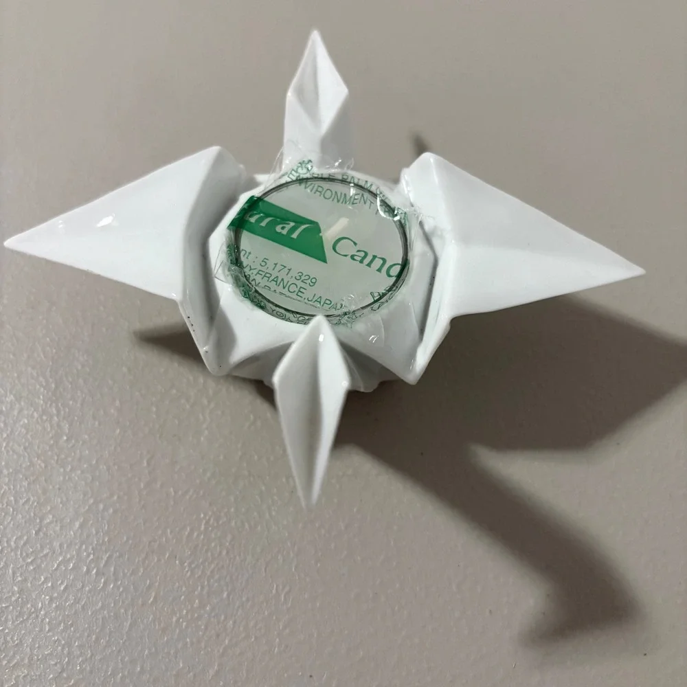 White Origami Crane Candle Holder Tealight Holder Ceramic Unique iem‎